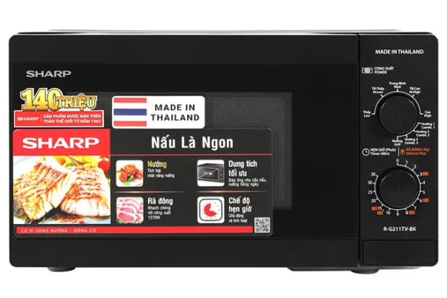 Lò vi sóng có nướng Sharp R-G211TV-BK 21 lít - Ảnh 12