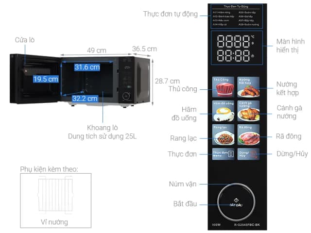 So sánh giá Lò vi sóng có nướng Sharp R-G2545FBC-BK 25 lít rẻ nhất? - Ảnh 6