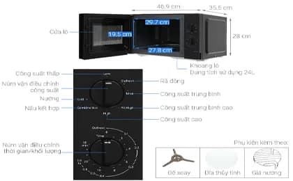 So sánh giá Lò vi sóng có nướng Panasonic NN-GM34NBYUE 24 lít rẻ nhất? - Ảnh 6