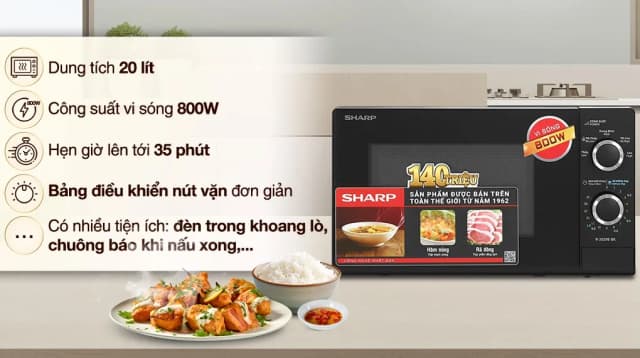So sánh giá Lò vi sóng Sharp R-2029E-BK 20 lít rẻ nhất? - Ảnh 10