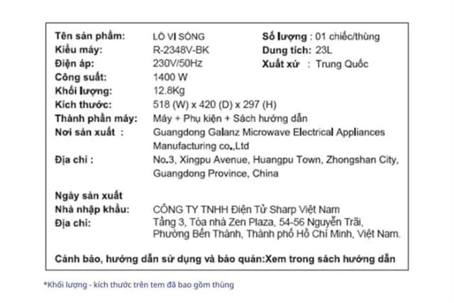 So sánh giá Lò vi sóng Sharp R-2348V-BK 23 lít rẻ nhất? - Ảnh 8