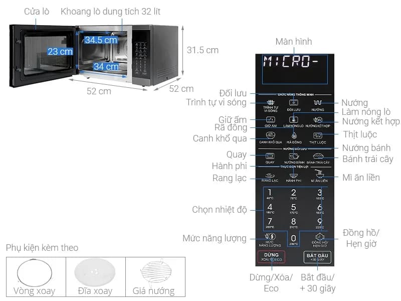 So sánh giá Lò vi sóng có nướng Sharp R-C932XVN-BST 32 lít - Tìm sản phẩm giá rẻ nhất - Ảnh 7