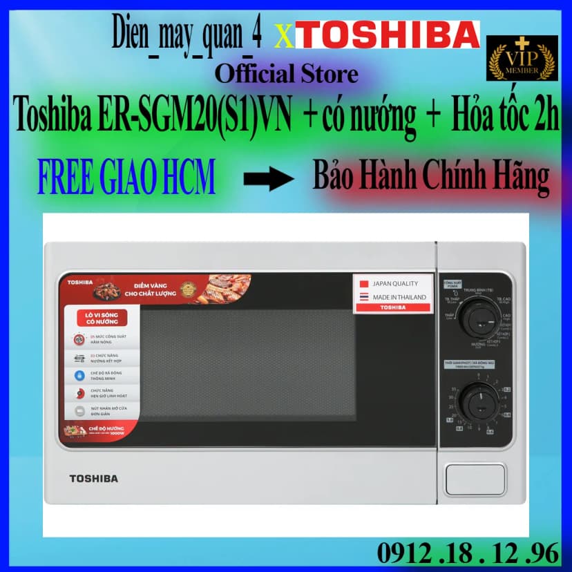 Lò vi sóng có nướng Toshiba ER-SGM20(S1)VN 20 lít - Giá rẻ nhất hôm nay - Ảnh 14