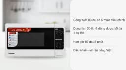 So sánh giá Lò vi sóng Toshiba ER-SM20(W1)VN 20 lít - Tìm sản phẩm giá rẻ nhất - Ảnh 8
