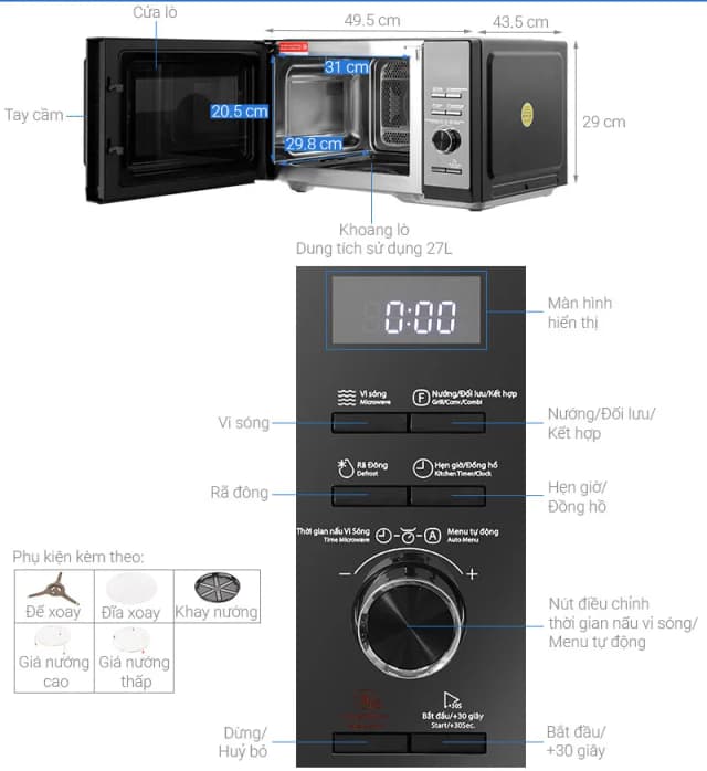 Top 1 so sánh giá Lò vi sóng có nướng Toshiba MW3-AC27PE(BM)VN 27 lít - Tìm sản phẩm giá rẻ nhất - Ảnh 9