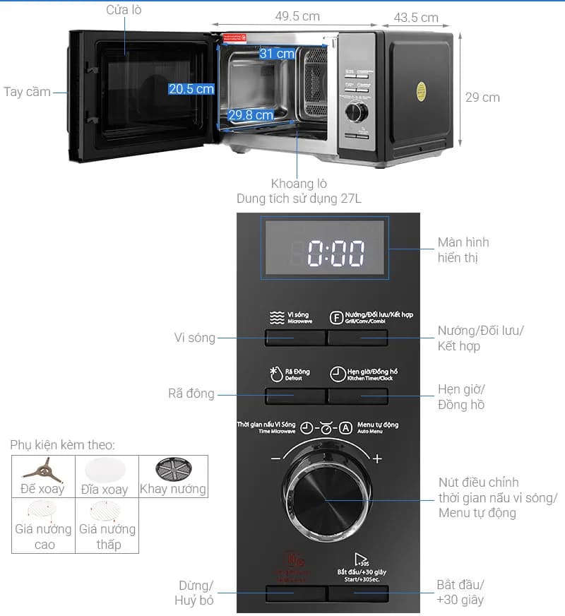 So sánh giá Lò vi sóng có nướng Toshiba MW3-AC27PE(BM)VN 27 lít - Tìm sản phẩm giá rẻ nhất - Ảnh 9