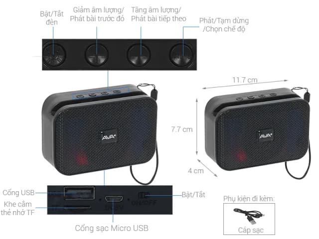 So sánh giá Loa Bluetooth AVA+ Go Z12 rẻ nhất? - Ảnh 3