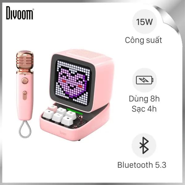 Loa Bluetooth Divoom Ditoo-5M Pink - Ảnh 38