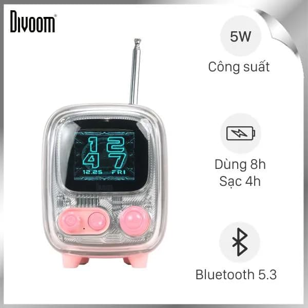 Loa Bluetooth Divoom Tiivoo-2 Pink - Ảnh 34