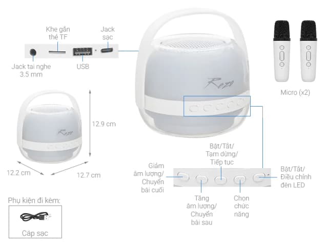 So sánh giá Loa Bluetooth Rezo K1 2 Mic rẻ nhất? - Ảnh 4