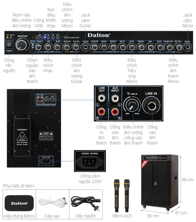 So sánh giá Loa điện karaoke Dalton DA-21A3000 3000W rẻ nhất? - Ảnh 5