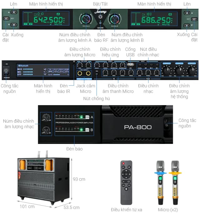 So sánh giá Loa điện karaoke Jammy N6868K Pro 4200W rẻ nhất? - Ảnh 5