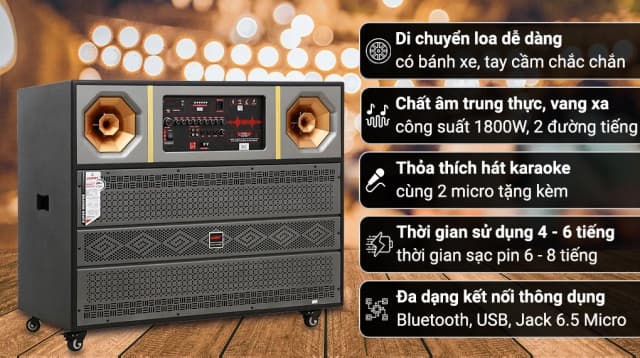 So sánh giá Loa kéo karaoke Jammy S8078K 1800W rẻ nhất? - Ảnh 4