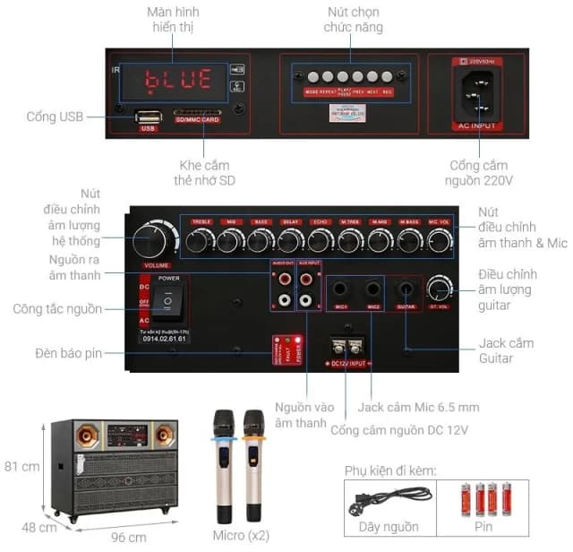 So sánh giá Loa kéo karaoke Jammy S8078K 1800W rẻ nhất? - Ảnh 10