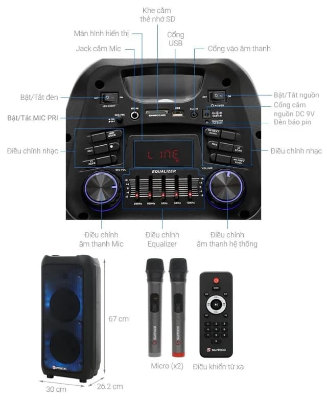 So sánh giá Loa kéo Karaoke Sumico SU802 100W rẻ nhất? - Ảnh 6