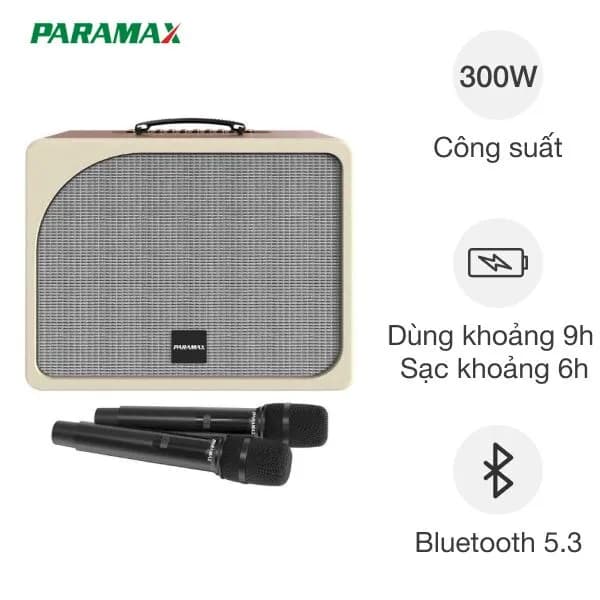 Loa karaoke xách tay Paramax Evox Nâu 300W - Ảnh 48