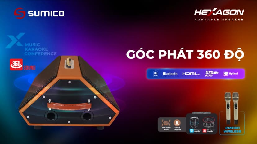 Loa karaoke xách tay Sumico Hexagon 150W - Giá rẻ nhất hôm nay - Ảnh 14