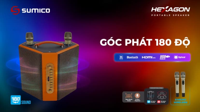 Loa karaoke xách tay Sumico Hexagon 150W - Giá rẻ nhất hôm nay - Ảnh 18