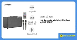 Loa karaoke xách tay Zenbos K-180 300W - Giá rẻ nhất hôm nay - Ảnh 14