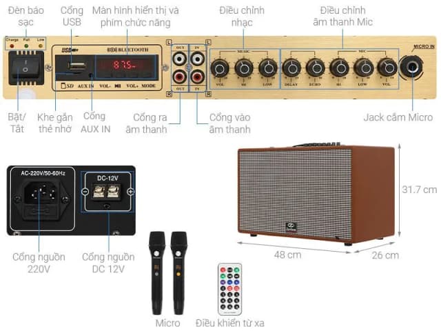 So sánh giá Loa karaoke xách tay Zenbos K-260 350W rẻ nhất? - Ảnh 5