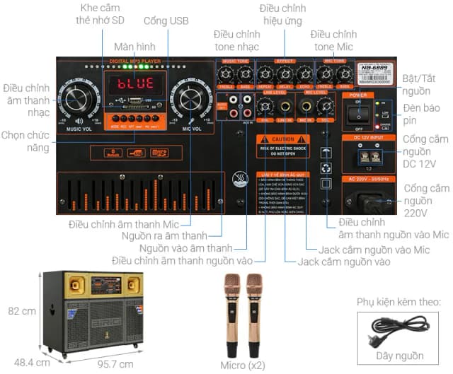 So sánh giá Loa kéo karaoke Birici NB-6889 1200W rẻ nhất? - Ảnh 5
