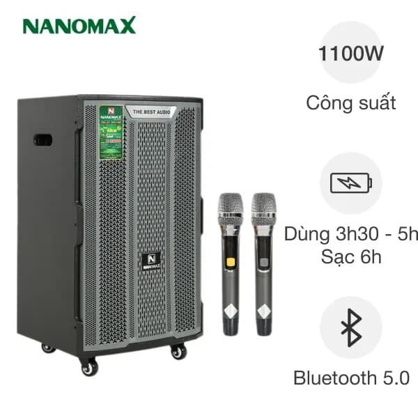 Loa kéo karaoke Nanomax X-2000 1100W - Giá rẻ nhất hôm nay - Ảnh 1