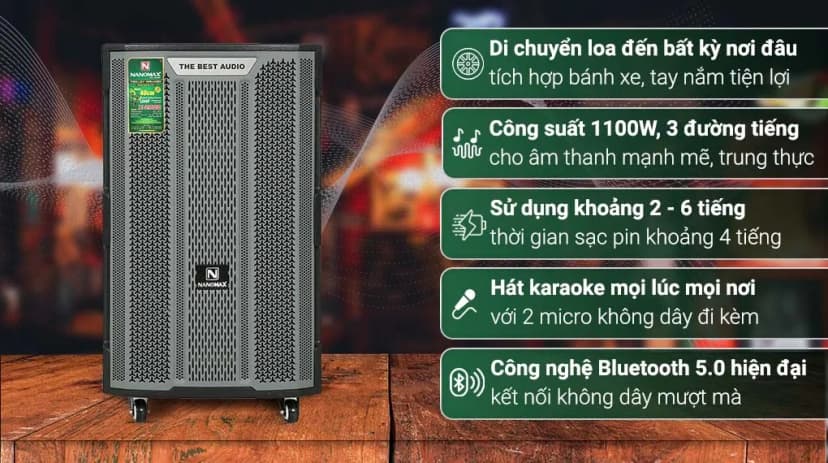Loa kéo karaoke Nanomax X-2000 1100W - Giá rẻ nhất hôm nay - Ảnh 5
