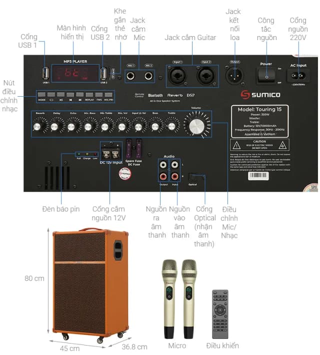So sánh giá Loa kéo Sumico Touring 15 350W rẻ nhất? - Ảnh 12