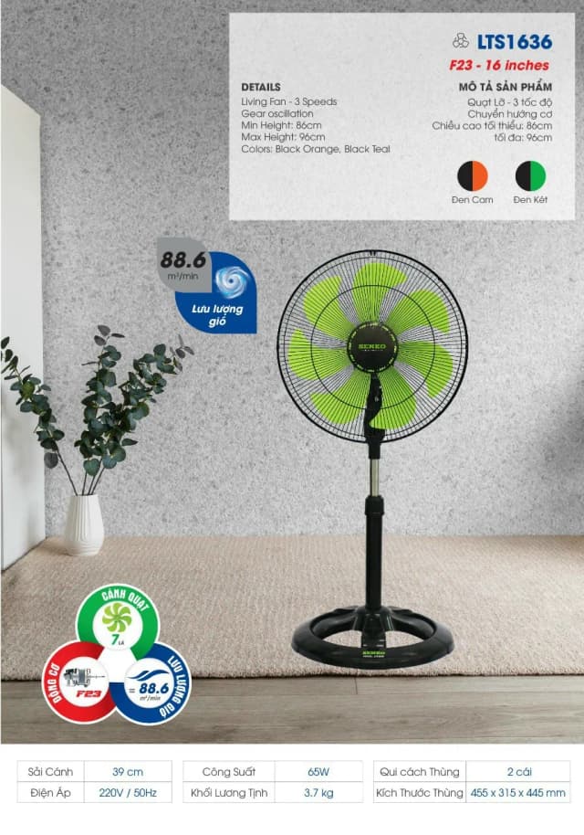 So sánh giá Quạt lửng Senko 7 cánh LTS1636 65W rẻ nhất? - Ảnh 19