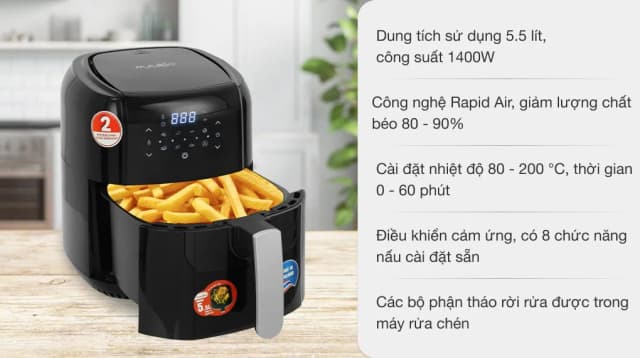 So sánh giá Nồi chiên không dầu Magic Eco 5.5 lít AC-102 rẻ nhất? - Ảnh 4