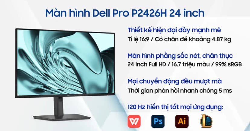 So sánh giá Màn hình Dell Pro P2426H (23.8 inch Full HD, IPS, 120Hz, 5ms) - Tìm sản phẩm giá rẻ nhất - Ảnh 3