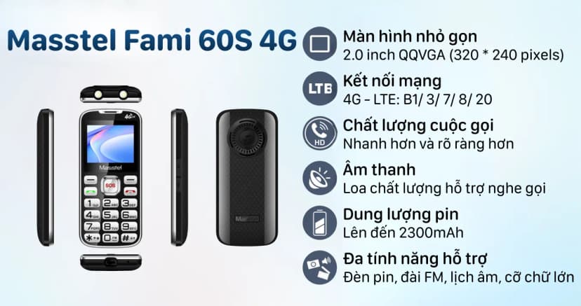 So sánh giá Điện thoại Masstel Fami 60S 4G - Tìm sản phẩm giá rẻ nhất - Ảnh 13