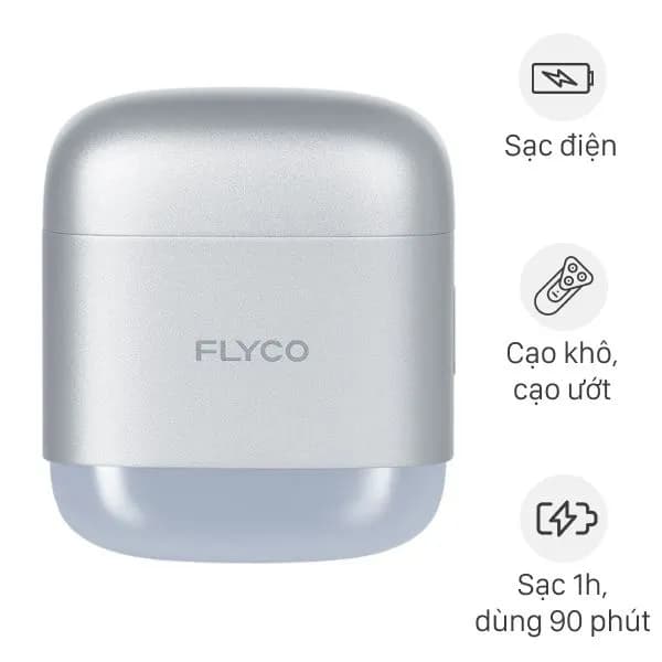Máy cạo râu khô và ướt Flyco F8VN Bạc - Giá rẻ nhất hôm nay - Ảnh 1