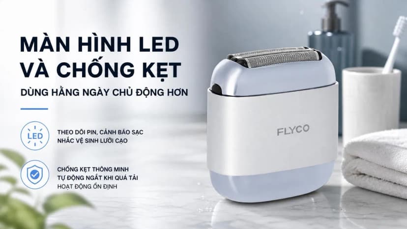 Máy cạo râu khô và ướt Flyco F8VN Bạc - Giá rẻ nhất hôm nay - Ảnh 5