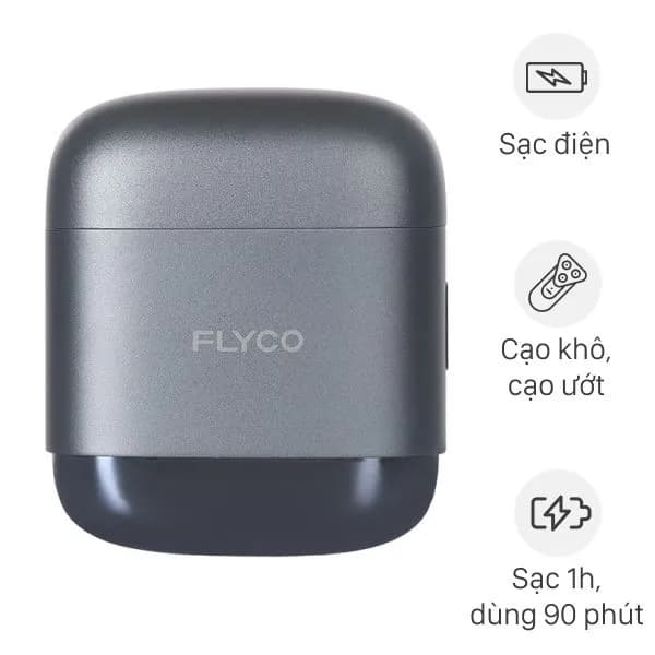 Máy cạo râu khô và ướt Flyco F8VN Xám - Giá rẻ nhất hôm nay - Ảnh 1