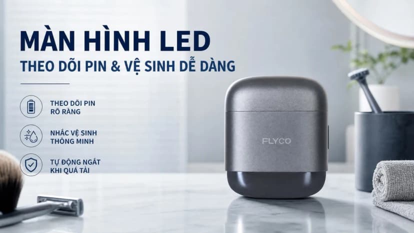 Máy cạo râu khô và ướt Flyco F8VN Xám - Giá rẻ nhất hôm nay - Ảnh 5
