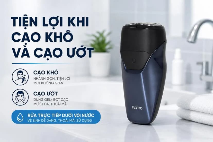 Máy cạo râu khô và ướt Flyco FS889VN - Giá rẻ nhất hôm nay - Ảnh 3