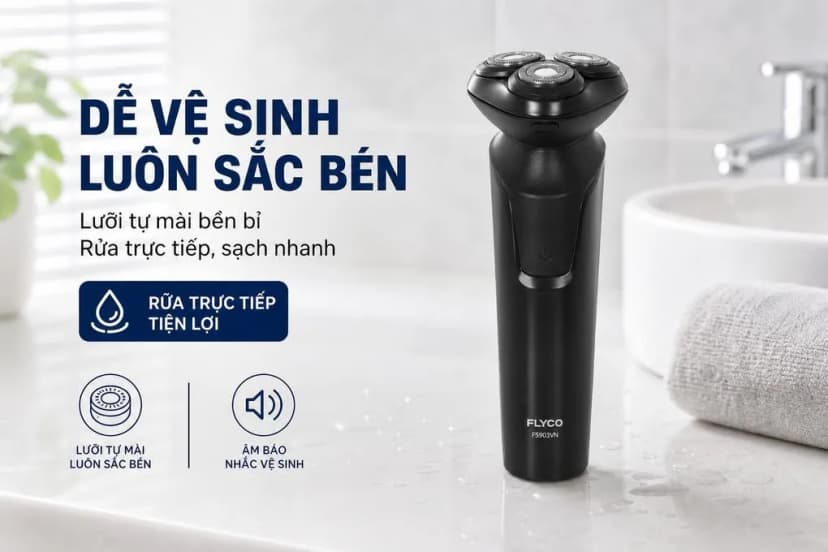 Máy cạo râu khô và ướt Flyco FS903VN - Giá rẻ nhất hôm nay - Ảnh 4