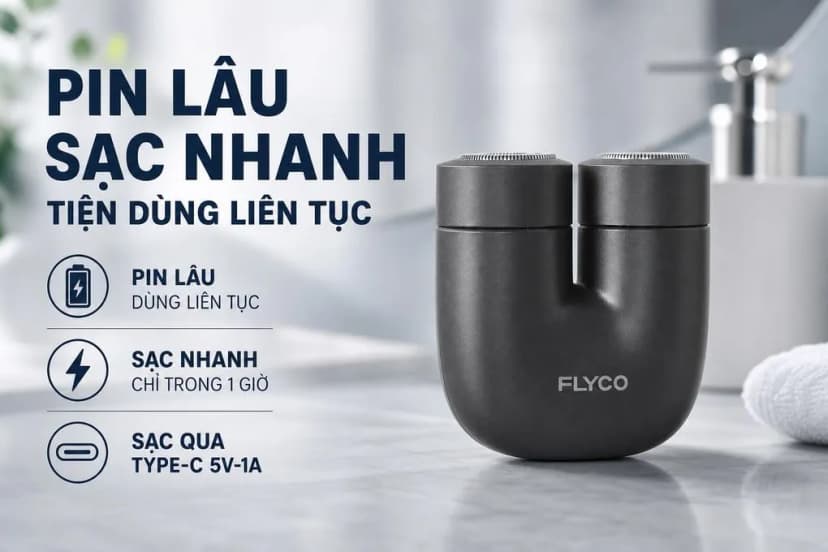 Máy cạo râu khô và ướt Flyco U1VN - Giá rẻ nhất hôm nay - Ảnh 5
