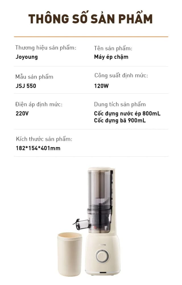 Top 1 so sánh giá Máy ép chậm Joyoung JSJ-550 - Tìm sản phẩm giá rẻ nhất - Ảnh 23