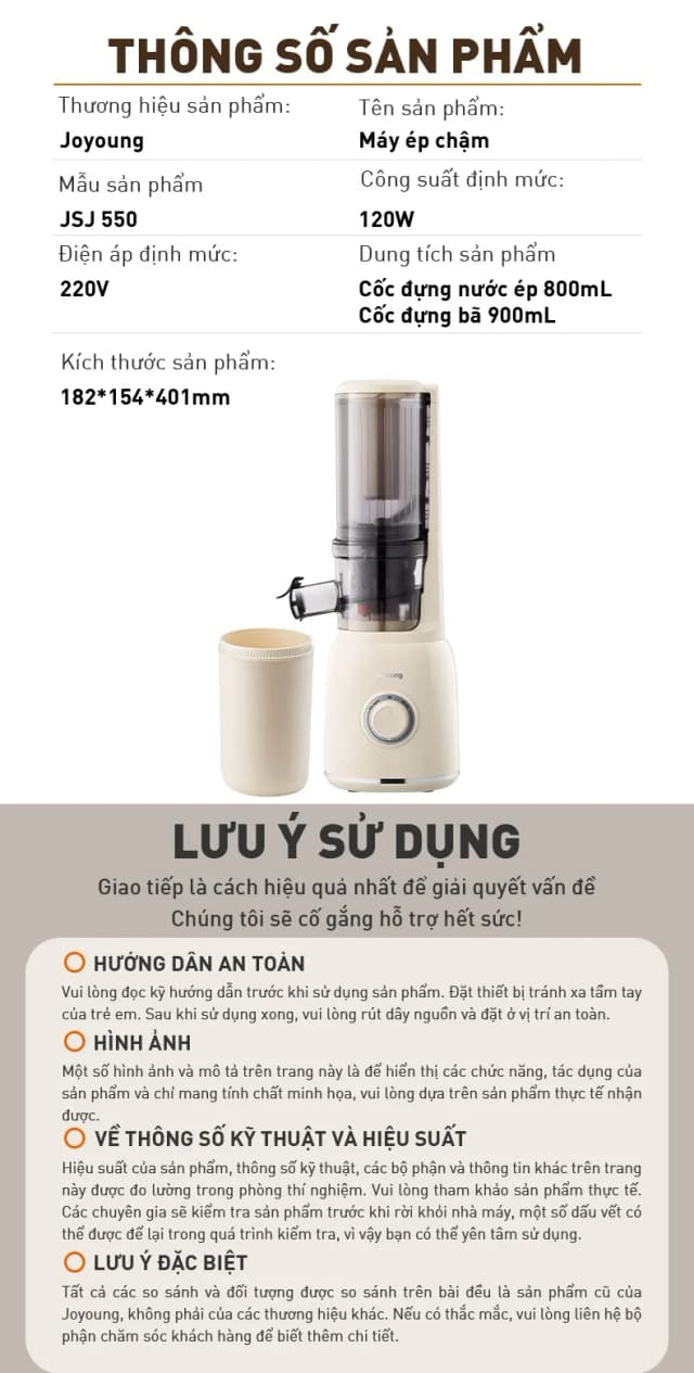 Top 1 so sánh giá Máy ép chậm Joyoung JSJ-550 - Tìm sản phẩm giá rẻ nhất - Ảnh 73