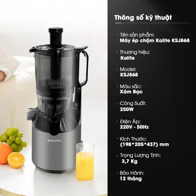 Máy ép chậm Kalite KSJ868 - Ảnh 4