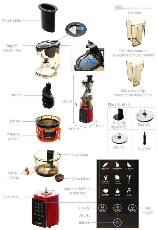 So sánh giá Máy ép chậm Kangaroo KG200SJD1 rẻ nhất? - Ảnh 9