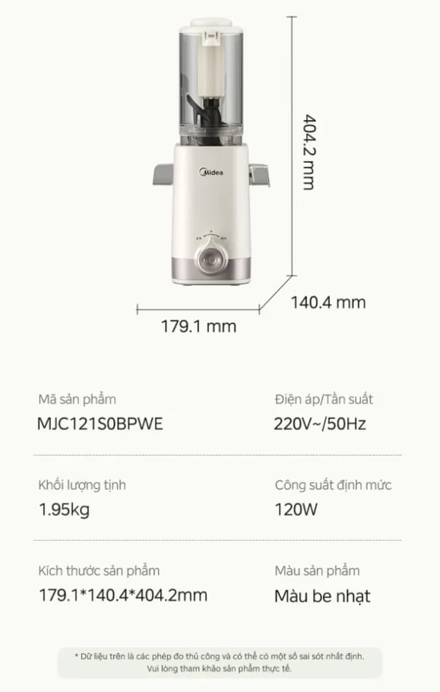 Top 1 so sánh giá Máy ép chậm Midea MJC121S0BPWE - Tìm sản phẩm giá rẻ nhất - Ảnh 14