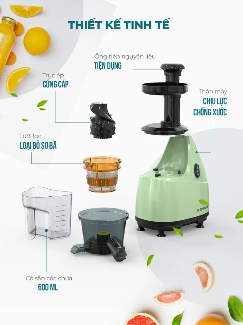 So sánh giá Máy ép chậm Sunhouse SHD5514 - Tìm sản phẩm giá rẻ nhất - Ảnh 6