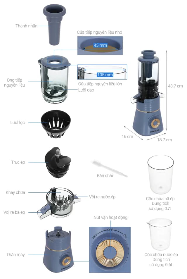 So sánh giá Máy ép chậm Sunhouse SHD5518 rẻ nhất? - Ảnh 16