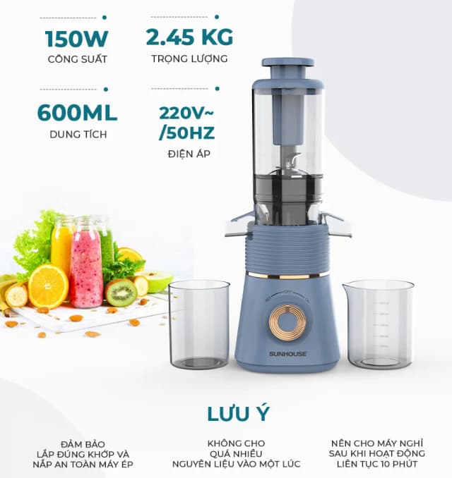 So sánh giá Máy ép chậm Sunhouse SHD5518 rẻ nhất? - Ảnh 6