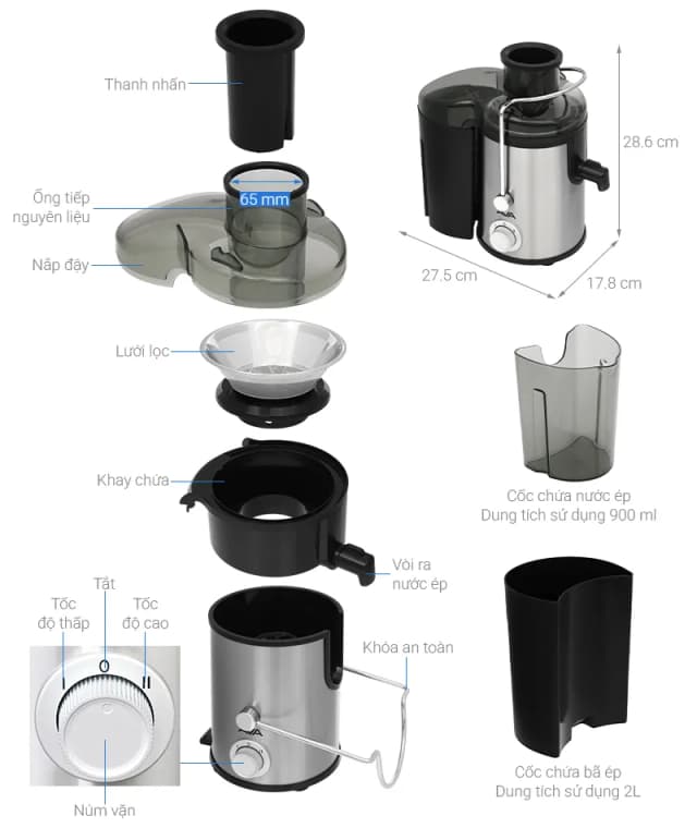 So sánh giá Máy ép trái cây AVA JE20 rẻ nhất? - Ảnh 4