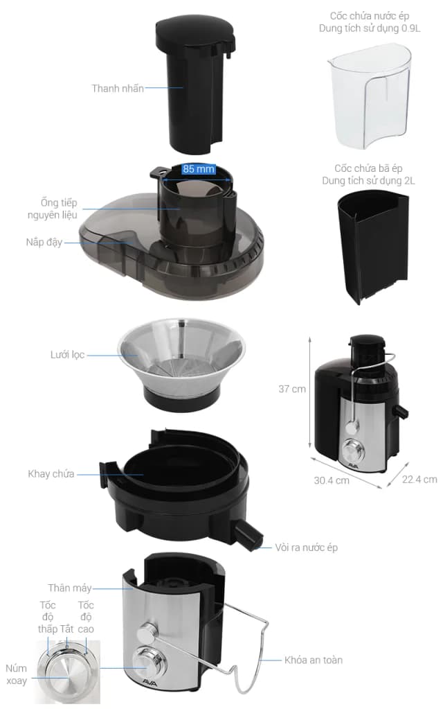 So sánh giá Máy ép trái cây AVA JE3402 rẻ nhất? - Ảnh 4