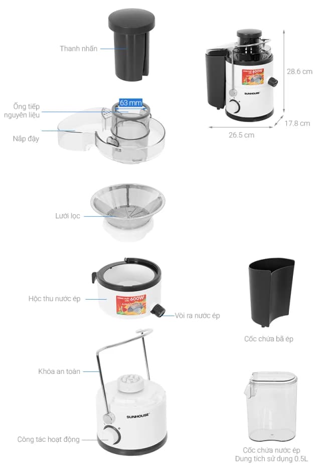 So sánh giá Máy ép trái cây Sunhouse SHD5522 rẻ nhất? - Ảnh 20